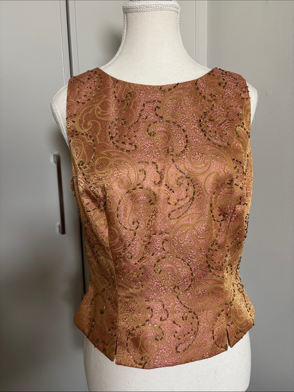 JS Collections Gold and Pink Two Piece Dress
